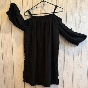 Old Navy Black 3/4 sleeve cotton dress